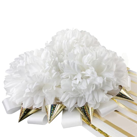 44" White & Gold Triple Homecoming Mum by Celebrate It™